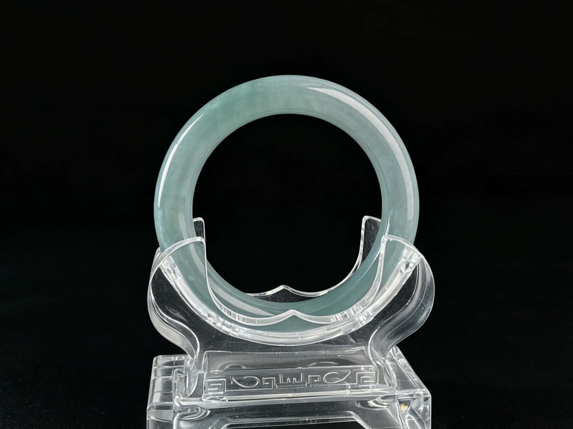 A icy blue calm jadeite bangle.