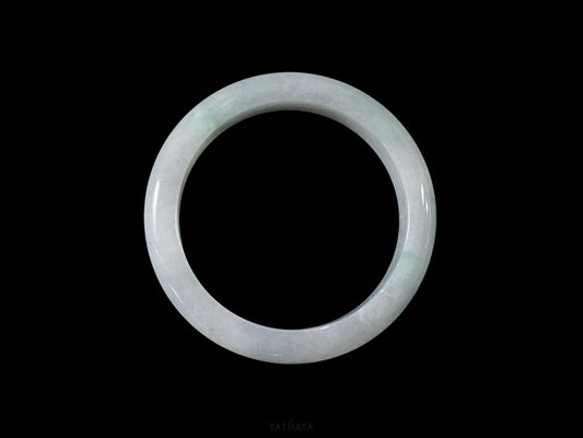 Frost Mist Pale Green · Nature Burmese Jadeite Peace Bangle