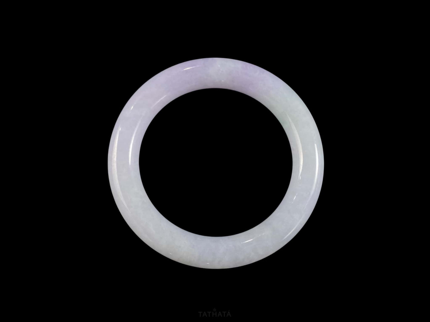 Misty Lavender Glow · Nature Burmese Jadeite Round Bangle (56mm)