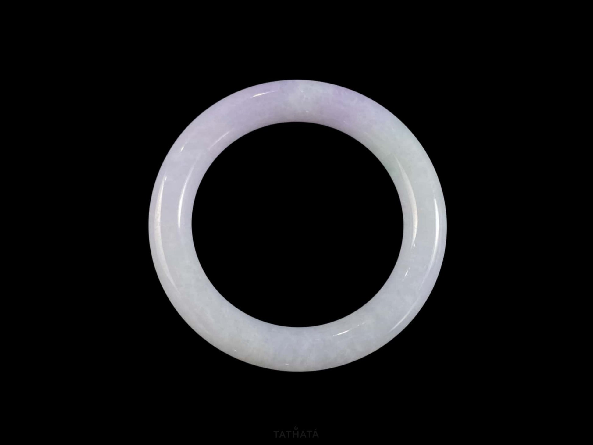 Misty Lavender Glow · Nature Burmese Jadeite Round Bangle (56mm)