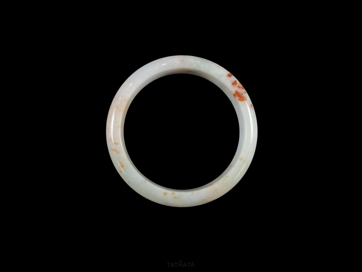 Auspicious Koi | Crimson Petals Fall Upon Frost · Nature Burmese Jadeite Peace Bangle