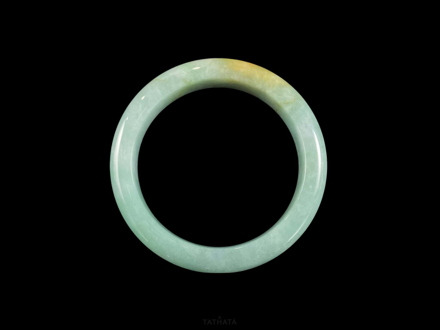 Spring Mountain Honey Rhyme · Nature Burmese Jadeite Peace Bangle (60mm)