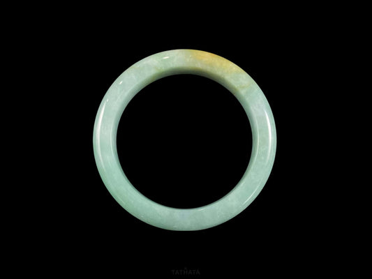 Spring Mountain Honey Rhyme · Nature Burmese Jadeite Peace Bangle (60mm)