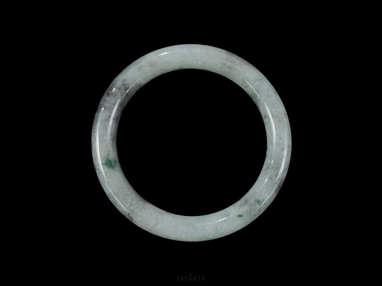 Misty Ink Wuji · Nature Burmese Jadeite Round Bangle