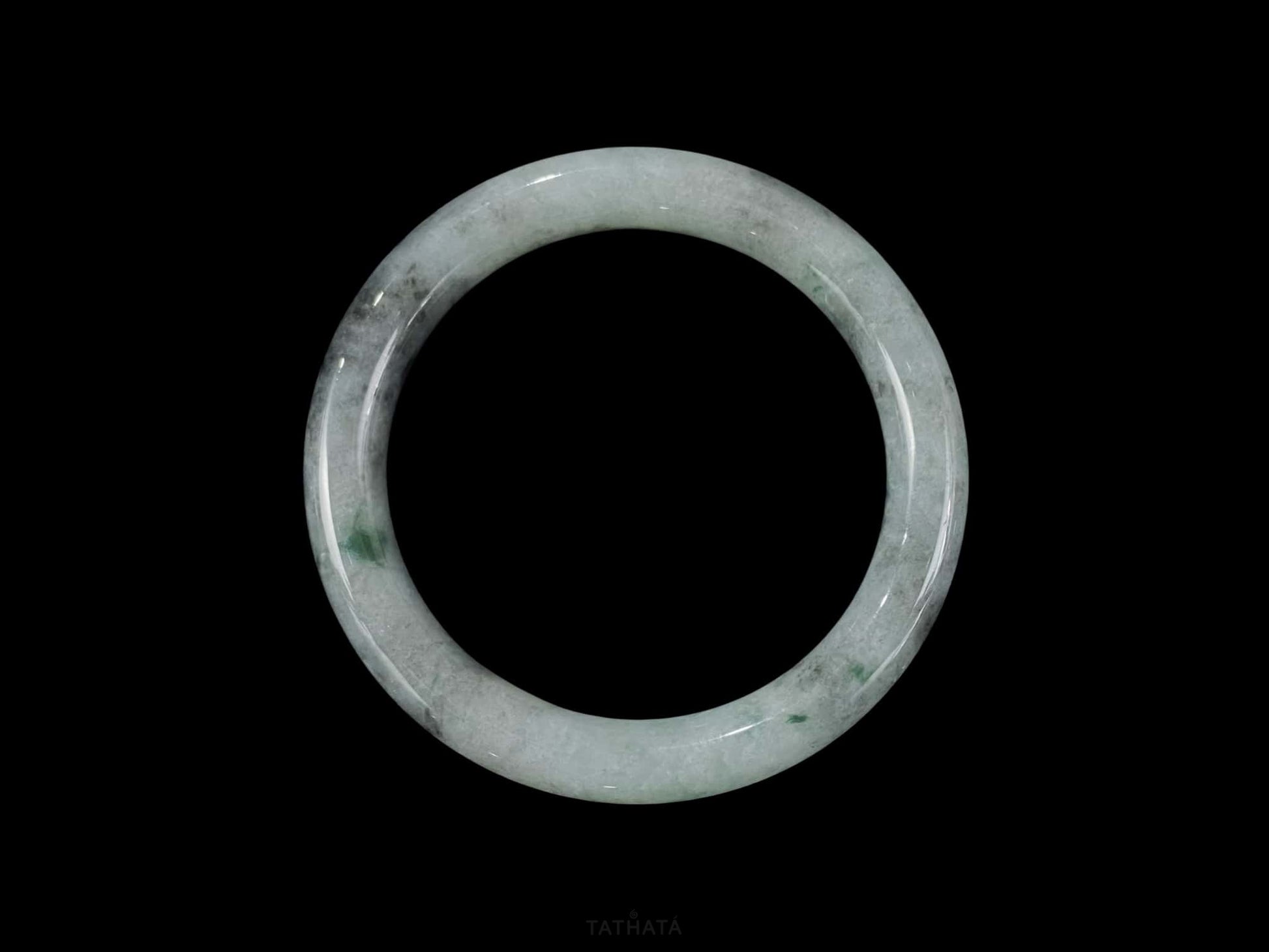 Misty Ink Wuji · Nature Burmese Jadeite Round Bangle