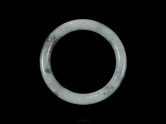 Misty Ink Wuji · Nature Burmese Jadeite Round Bangle