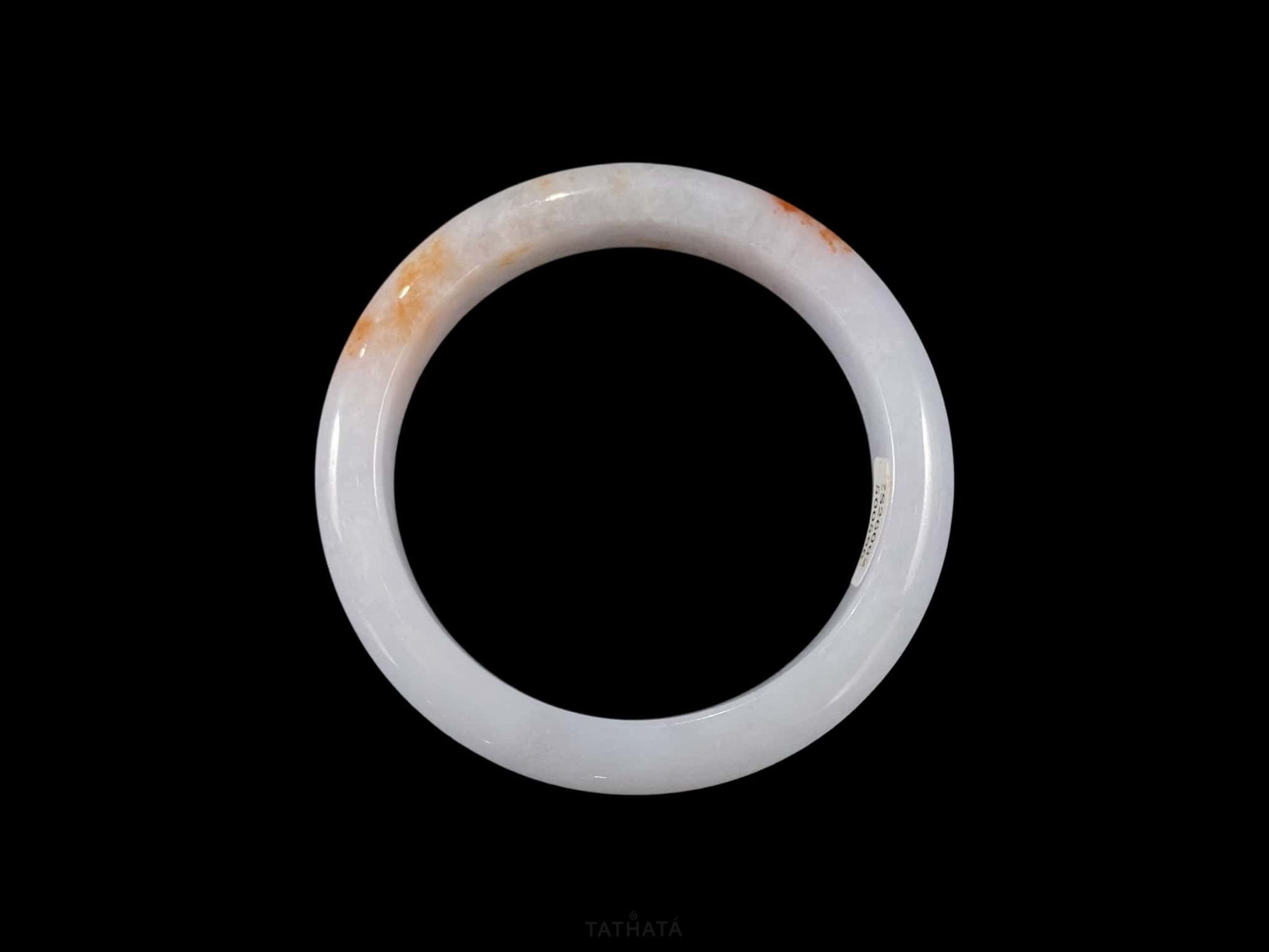 Soft Cream Amber Fleck · Nature Burmese Jadeite Peace Bangle (60mm)