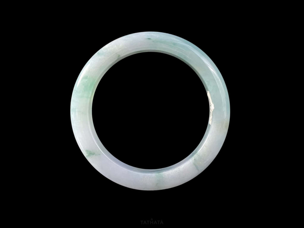 Still Wave Blue Haze · Nature Burmese Jadeite Peace Bangle