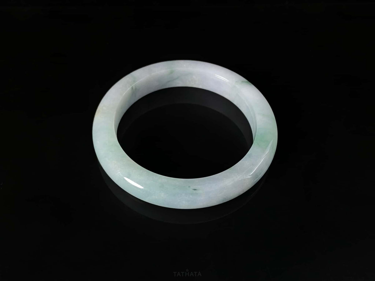 Still Wave Blue Haze · Nature Burmese Jadeite Peace Bangle