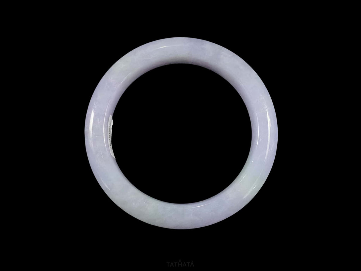 Purple Mist Moon Veil · Nature Burmese Jadeite Peace Bangle（54mm）