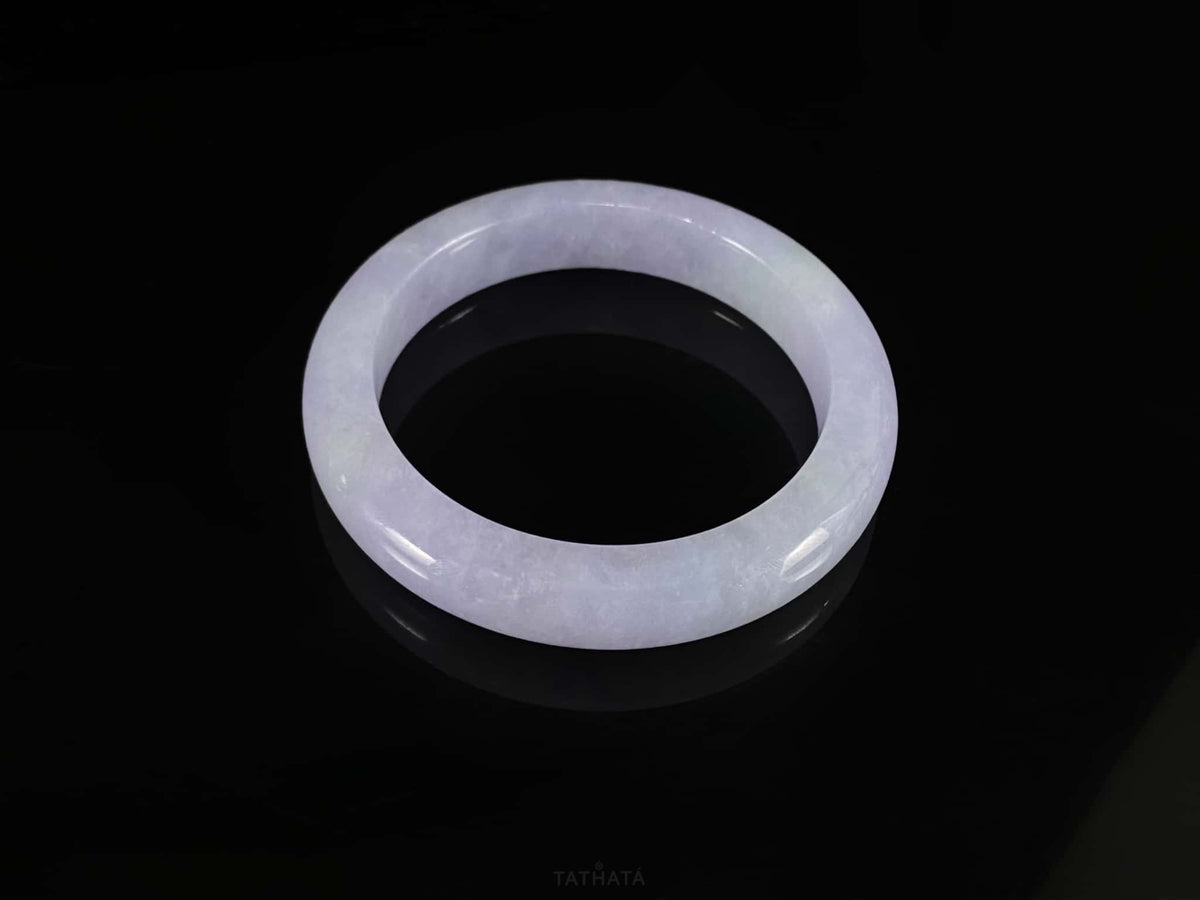 Purple Mist Moon Veil · Nature Burmese Jadeite Peace Bangle（54mm）