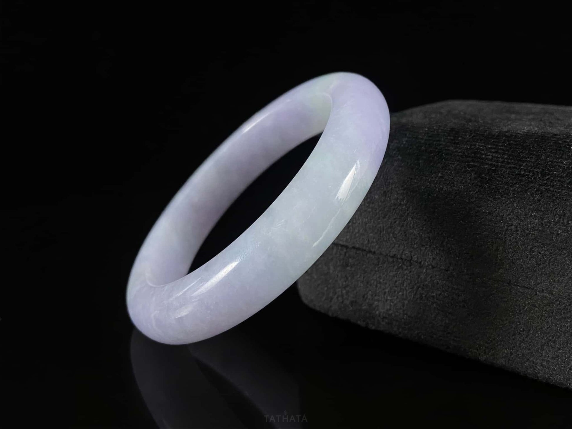 Purple Mist Moon Veil · Nature Burmese Jadeite Peace Bangle（54mm）