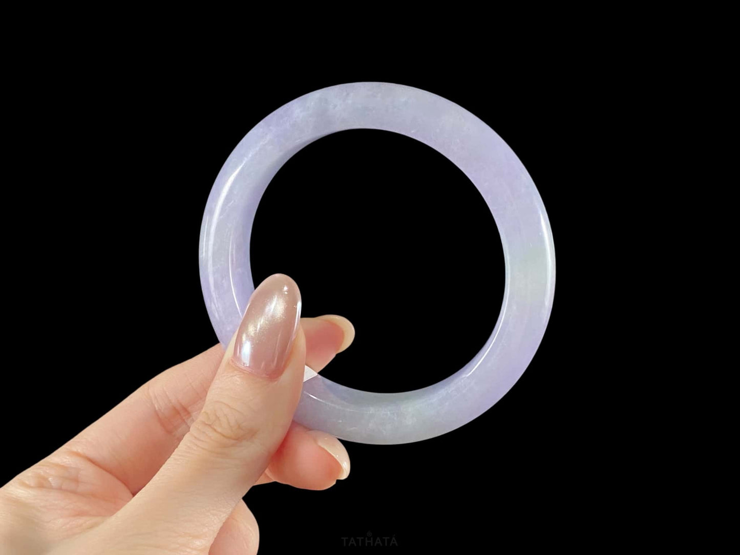 Purple Mist Moon Veil · Nature Burmese Jadeite Peace Bangle（54mm）