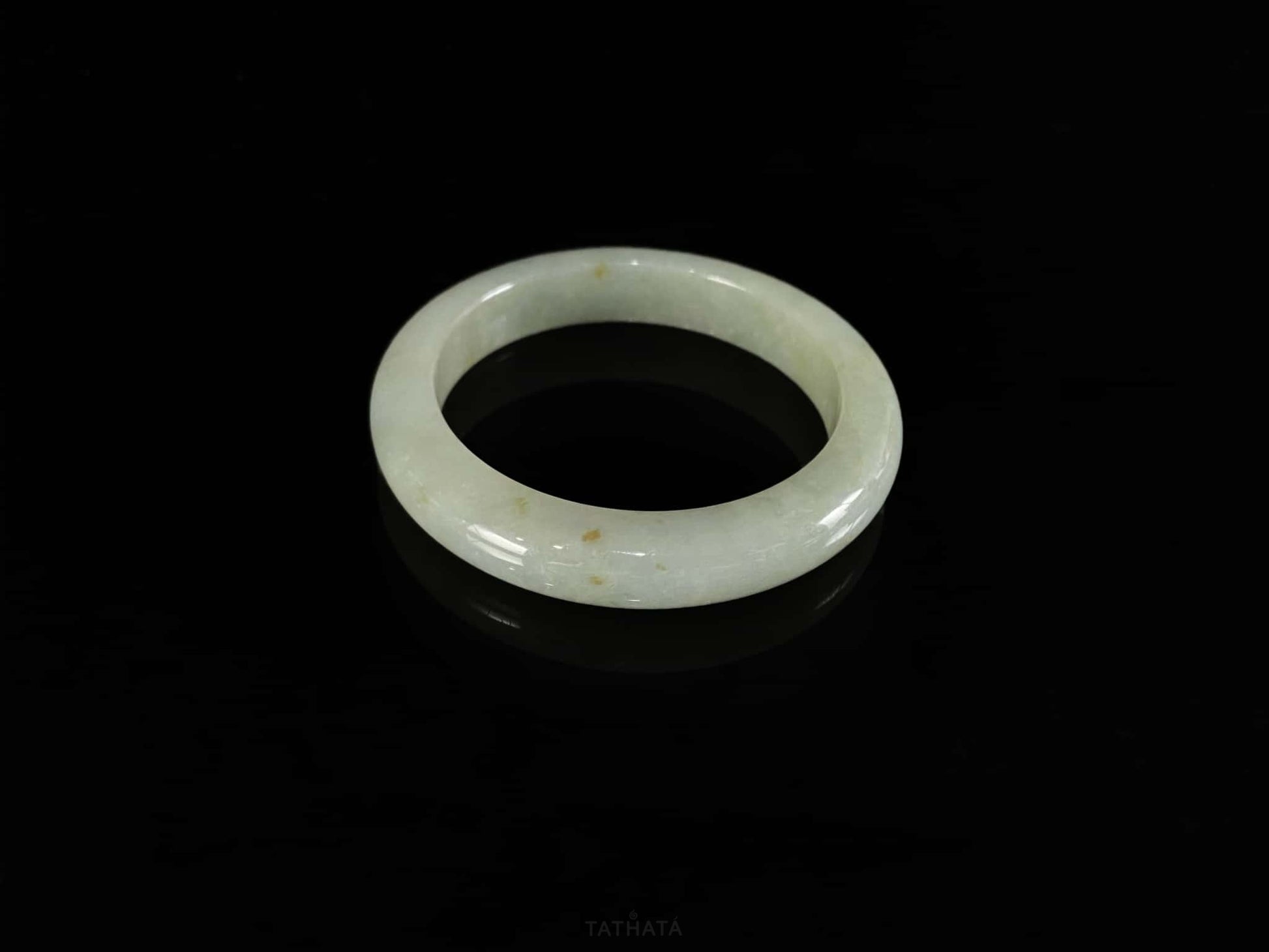 Celadon Golden Flecks · Nature Burmese Jadeite Peace Bangle