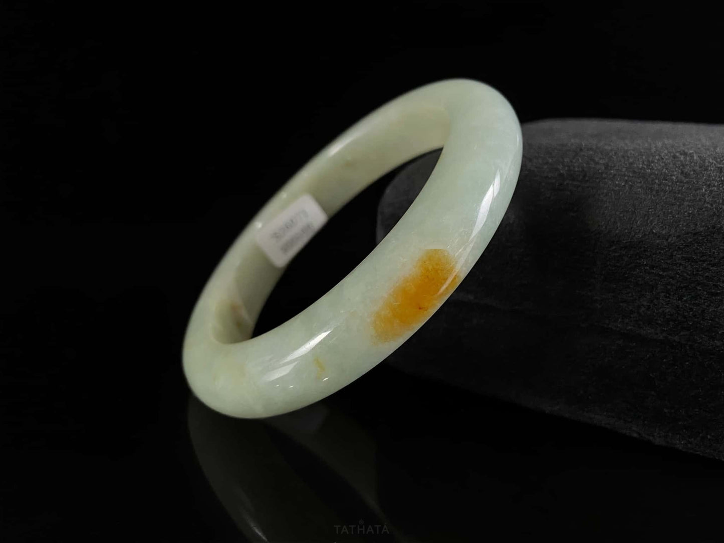 Celadon Golden Flecks · Nature Burmese Jadeite Peace Bangle