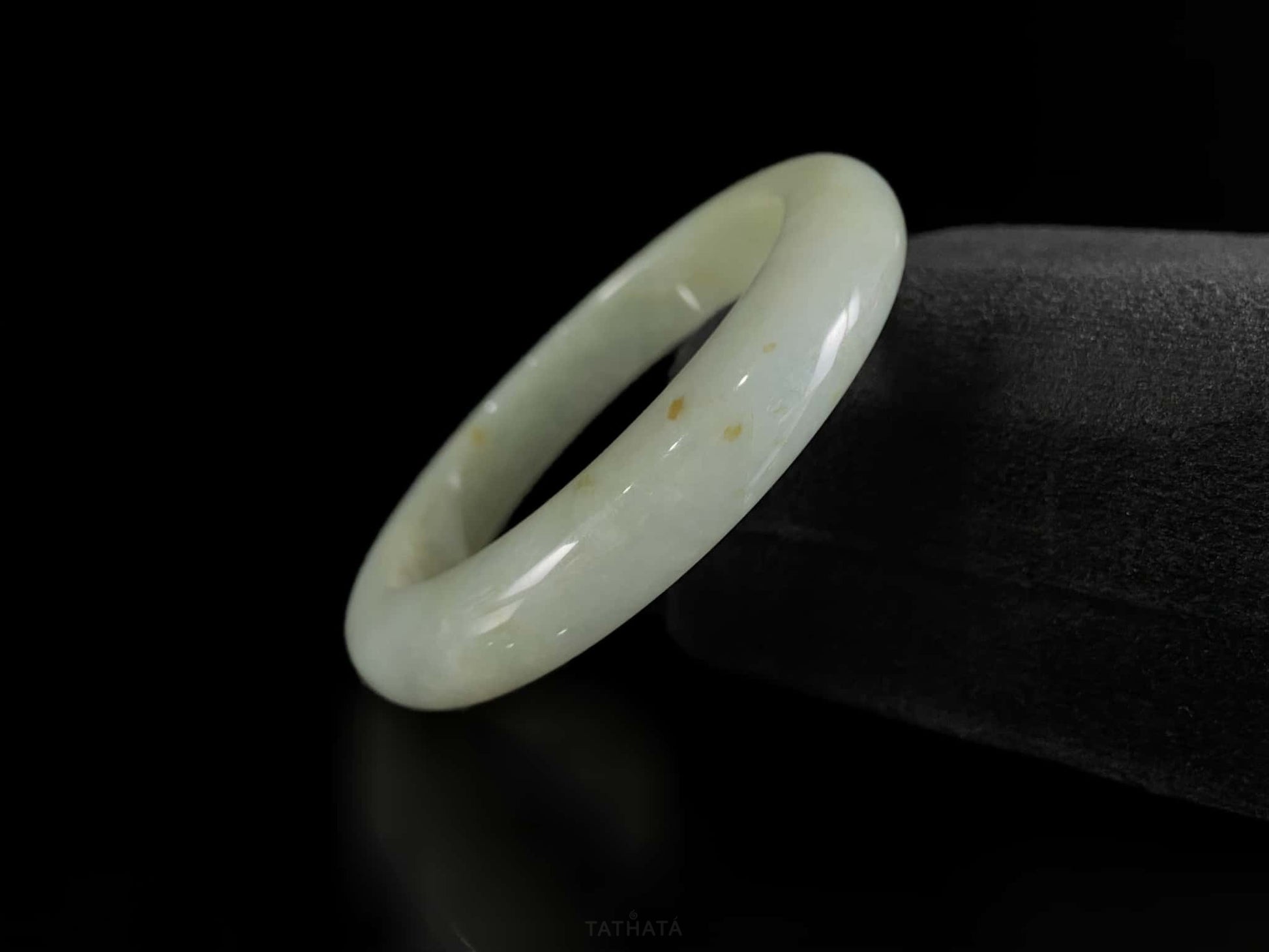 Celadon Golden Flecks · Nature Burmese Jadeite Peace Bangle