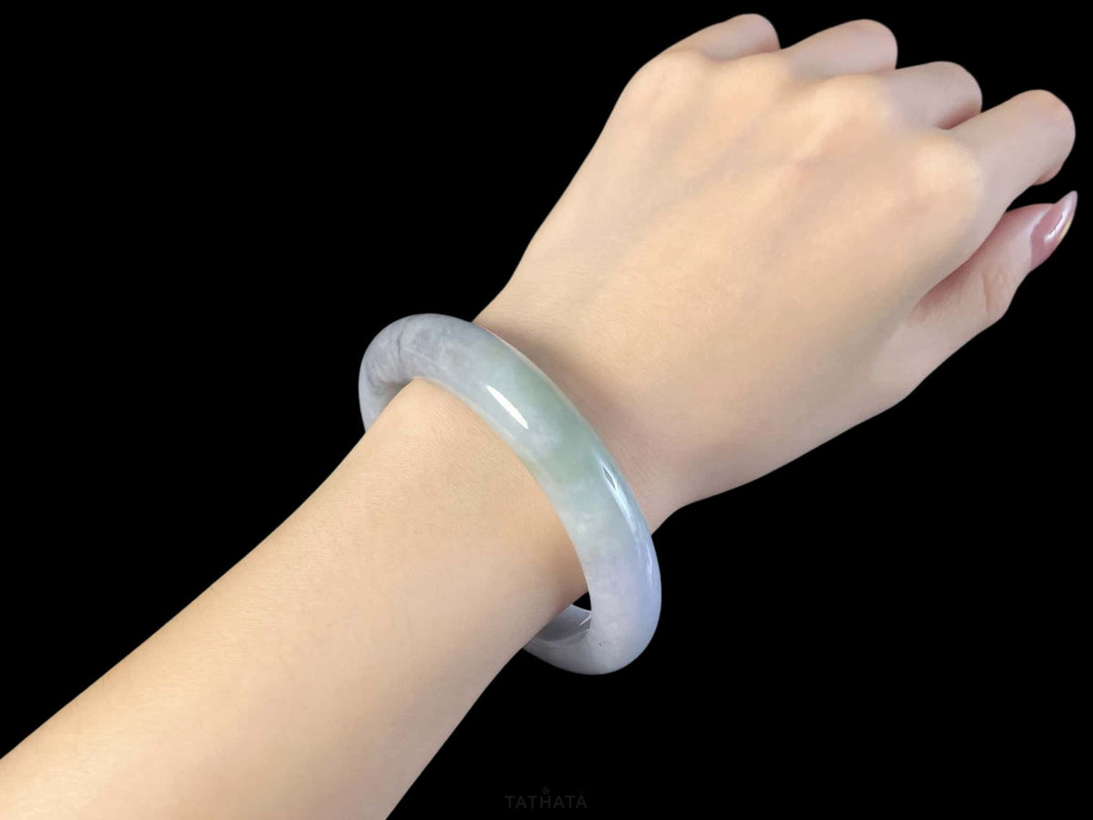 Limited Stock 🌫️ Gentle Lavender Mist · Nature Burmese Jadeite Peace Bangle
