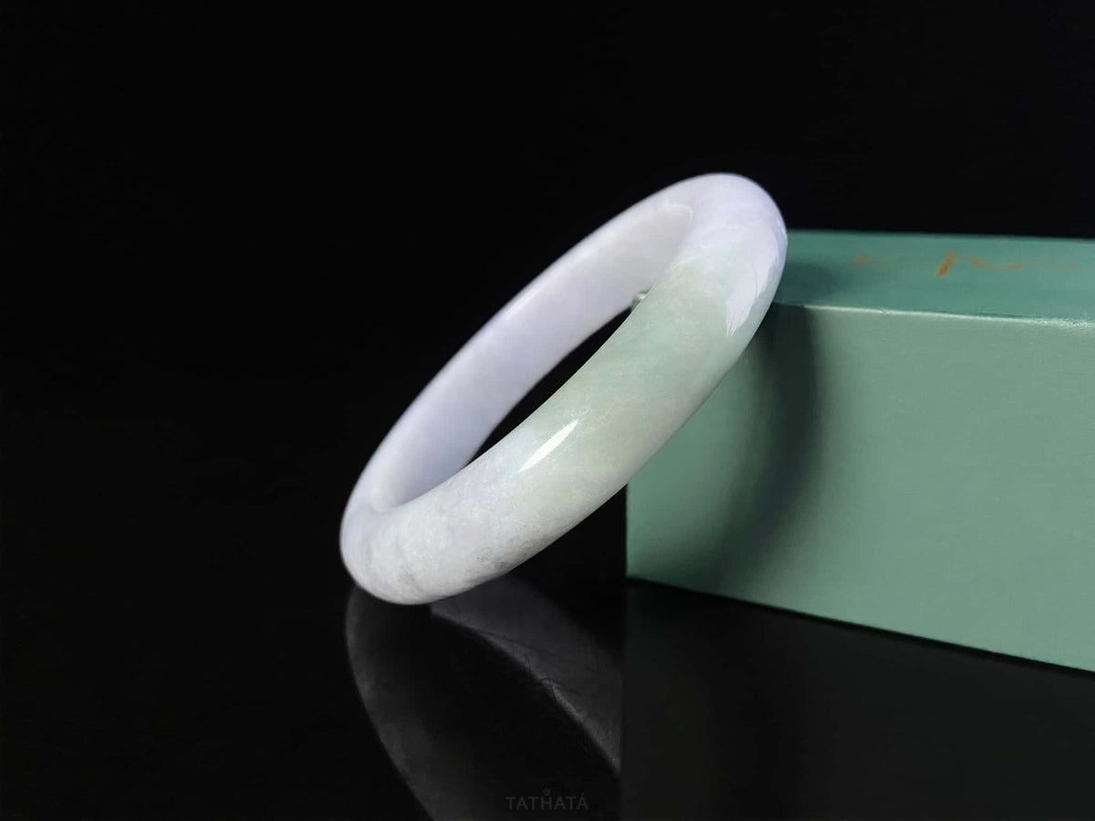 Limited Stock 🌫️ Gentle Lavender Mist · Nature Burmese Jadeite Peace Bangle
