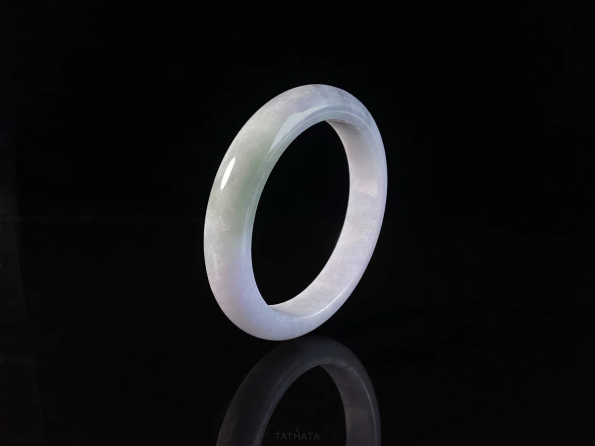Limited Stock 🌫️ Gentle Lavender Mist · Nature Burmese Jadeite Peace Bangle