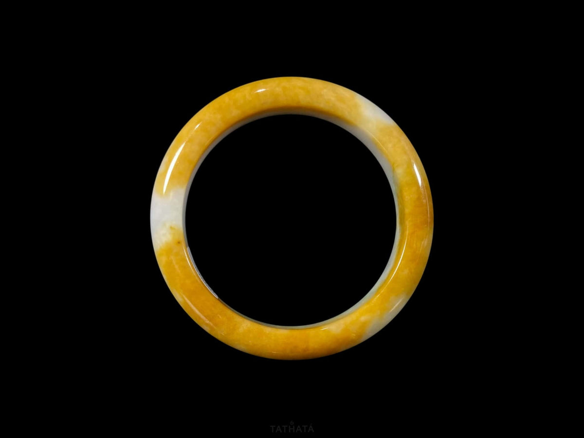 Collector’s Choice 🪄 Warm Golden Nectar · Nature Burmese Jadeite Peace Bangle (59mm)