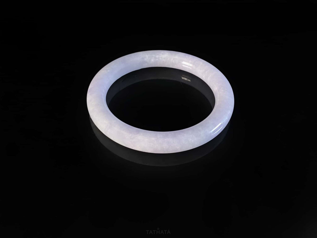 Moon Bloom Purple · Nature Burmese Jadeite Round Bangle