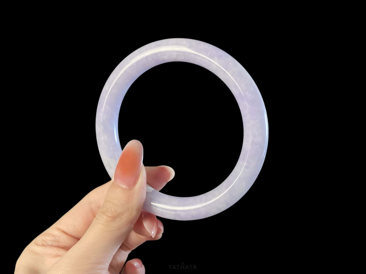 Moon Bloom Purple · Nature Burmese Jadeite Round Bangle