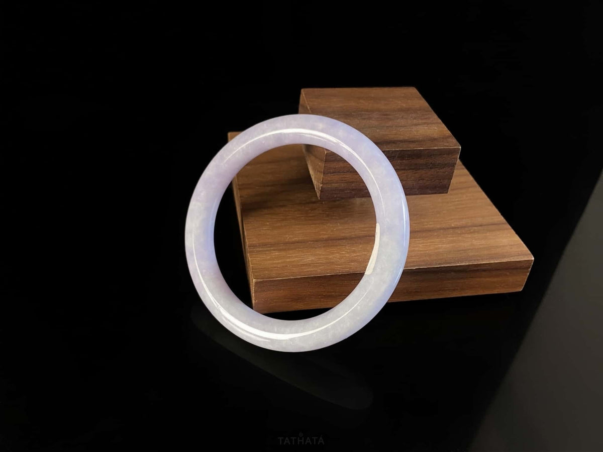 Moon Bloom Purple · Nature Burmese Jadeite Round Bangle