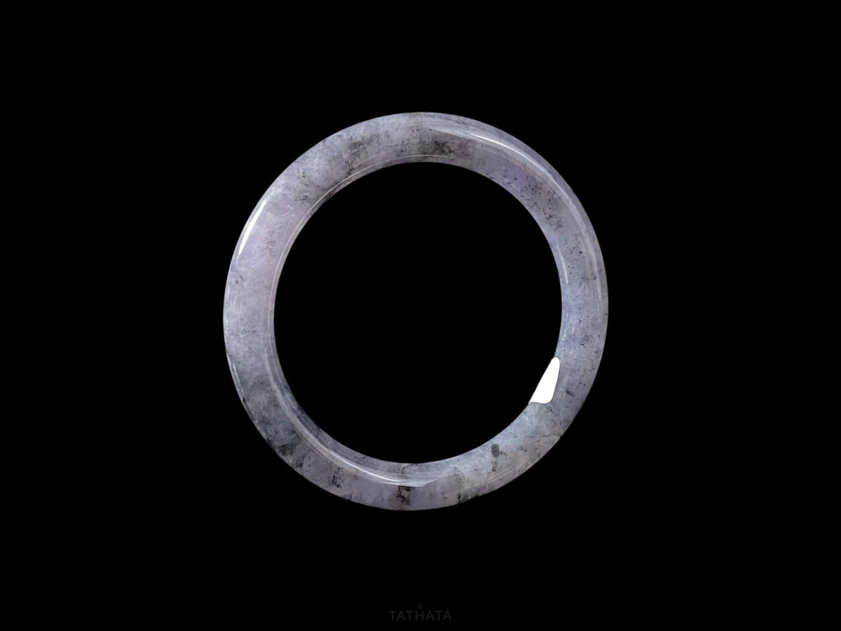 Shadow Bloom Purple Veil · Nature Burmese Jadeite Round Bangle （54mm）