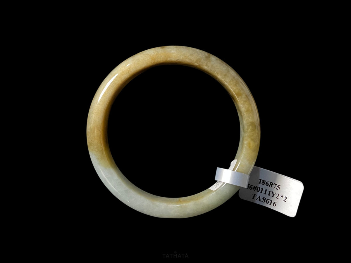 The Dunhuang | Golden Hush · Nature Burmese Jadeite Peace Bangle