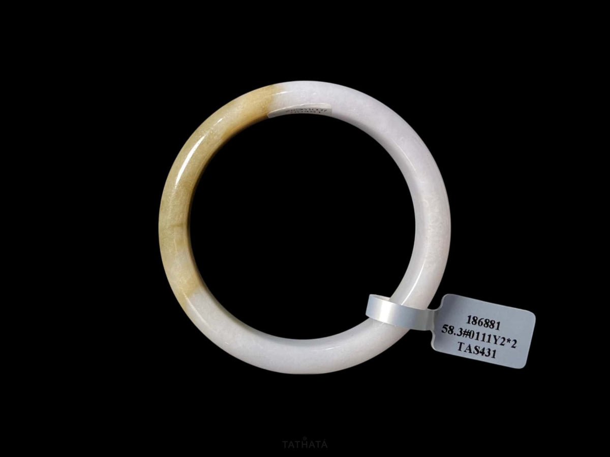 The Dunhuang | Golden Hush · Nature Burmese Jadeite Peace Bangle