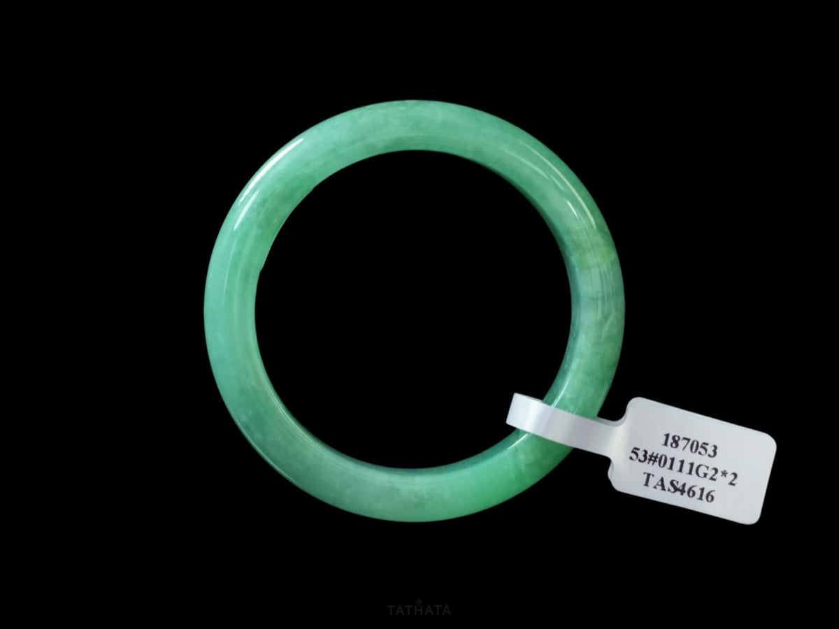 Premium 🌳 Verdant Bloom Green Mist · Nature Burmese Jadeite Peace Bangle