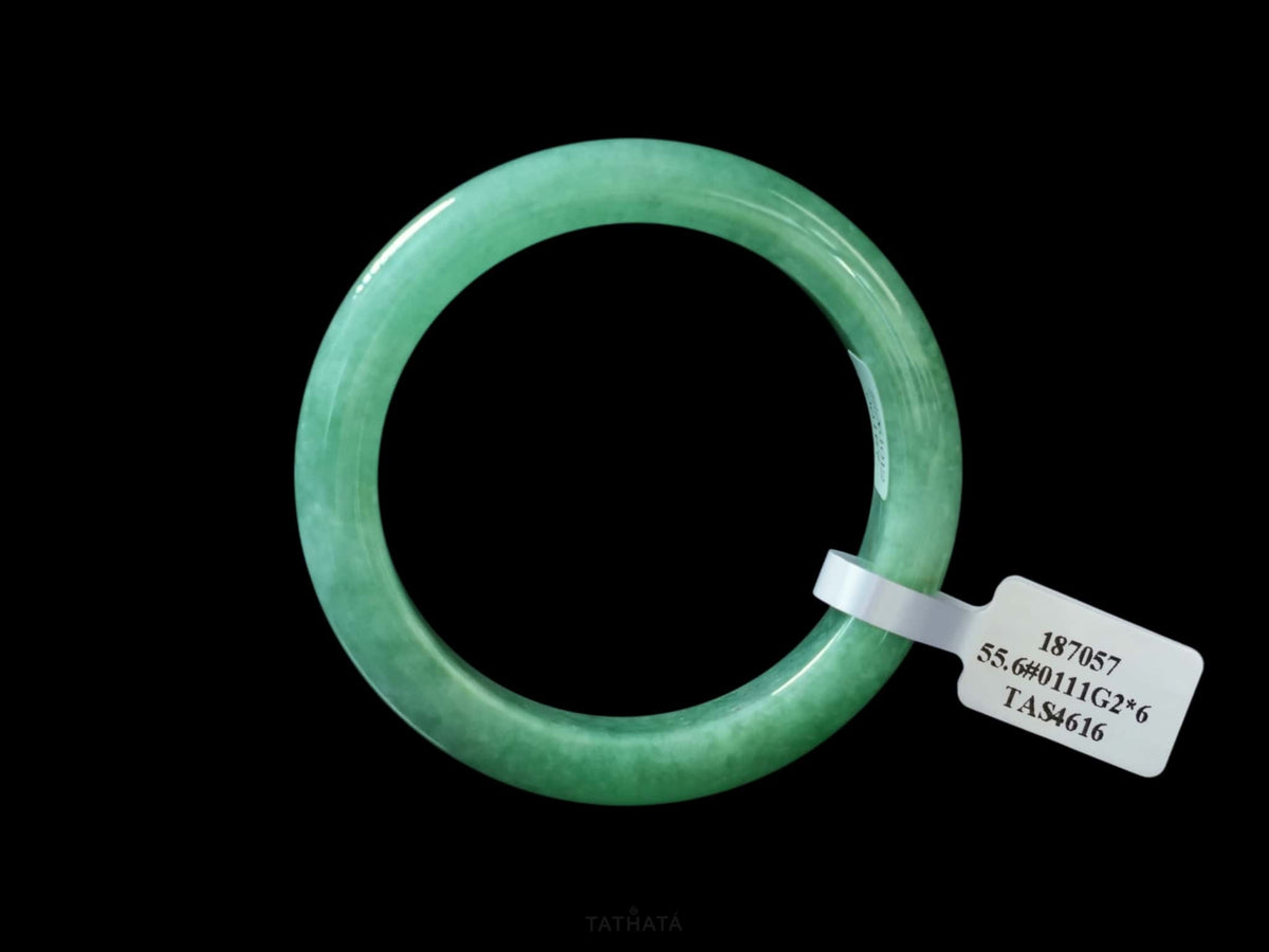 Premium 🌳 Verdant Bloom Green Mist · Nature Burmese Jadeite Peace Bangle