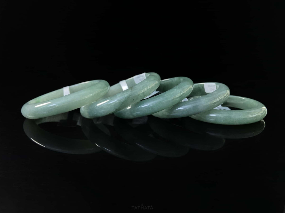 Best Selling 💚 Silent Wave Green Sheen · Nature Burmese Jadeite Peace Bangle