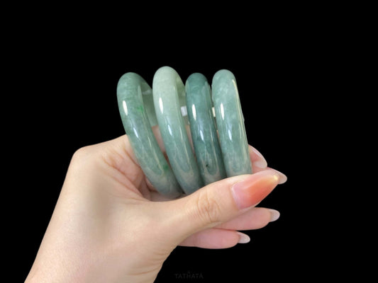 Best Selling 💚 Silent Wave Green Sheen · Nature Burmese Jadeite Peace Bangle