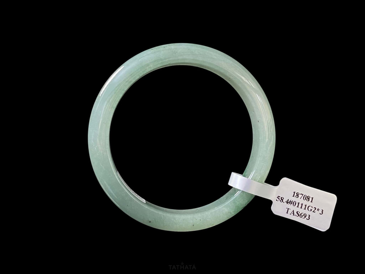 Best Selling 💚 Silent Wave Green Sheen · Nature Burmese Jadeite Peace Bangle