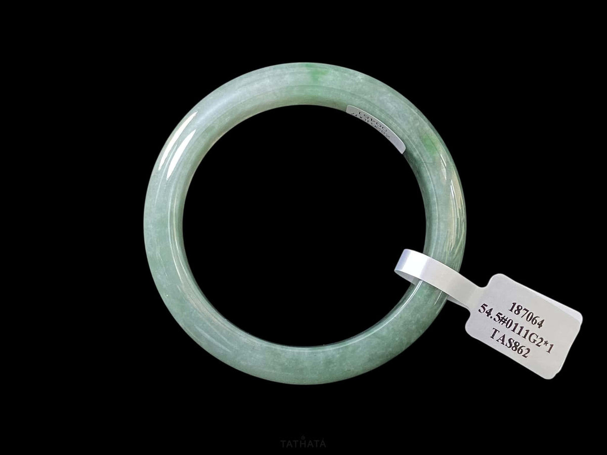 Best Selling 💚 Silent Wave Green Sheen · Nature Burmese Jadeite Peace Bangle
