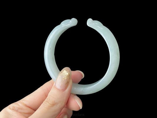 Morning Mist Green · Nature Burmese Jadeite Peace Bangle
