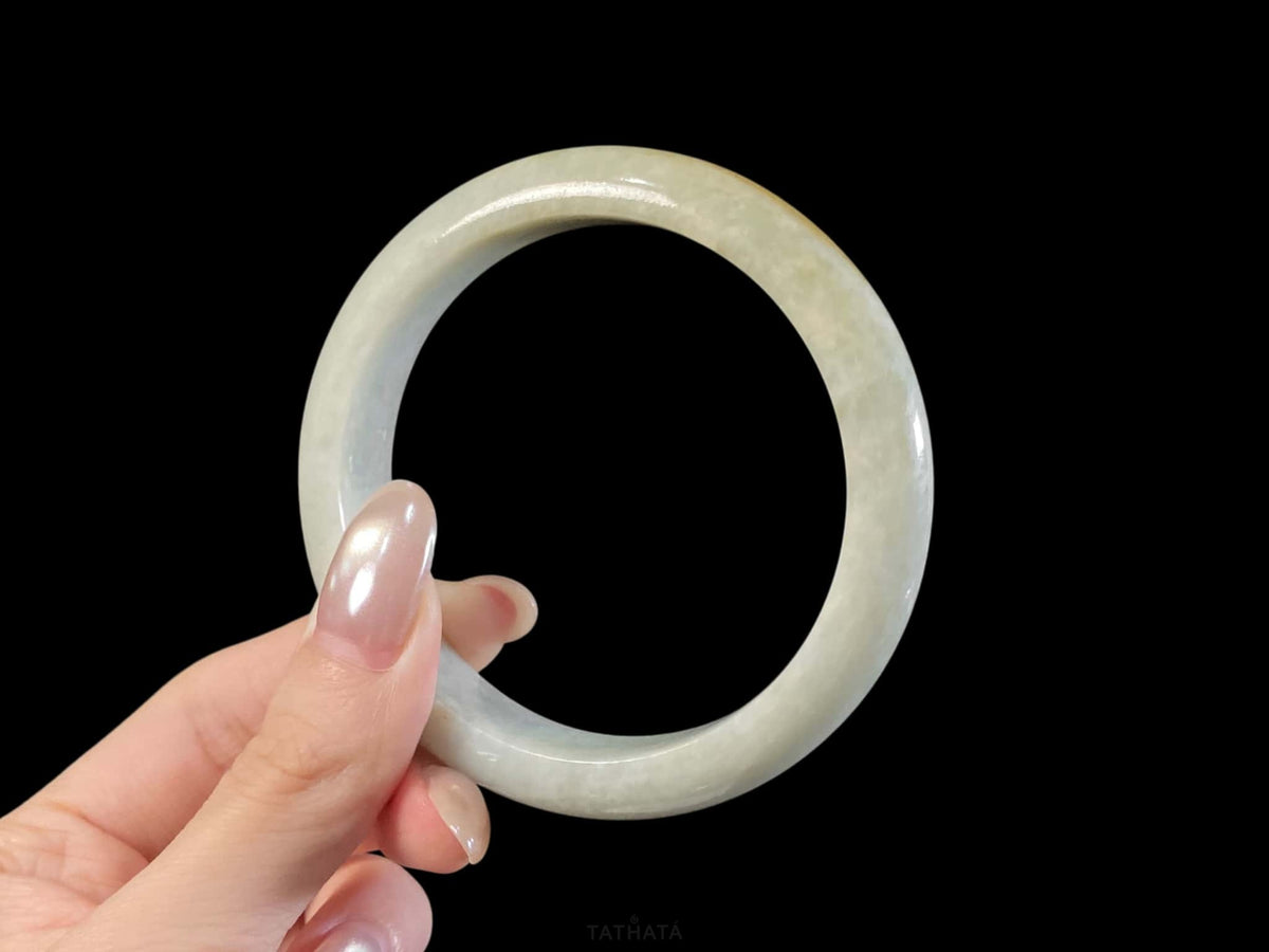 Gilded Blush Cream · Nature Burmese Jadeite Peace Bangle 