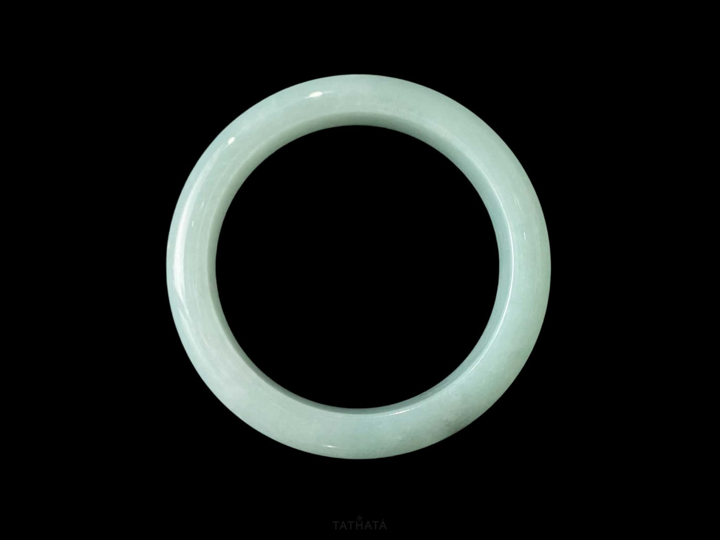 Clear Toned Blue Peace Bangle · Nature Burmese Jadeite Bangle (56mm)