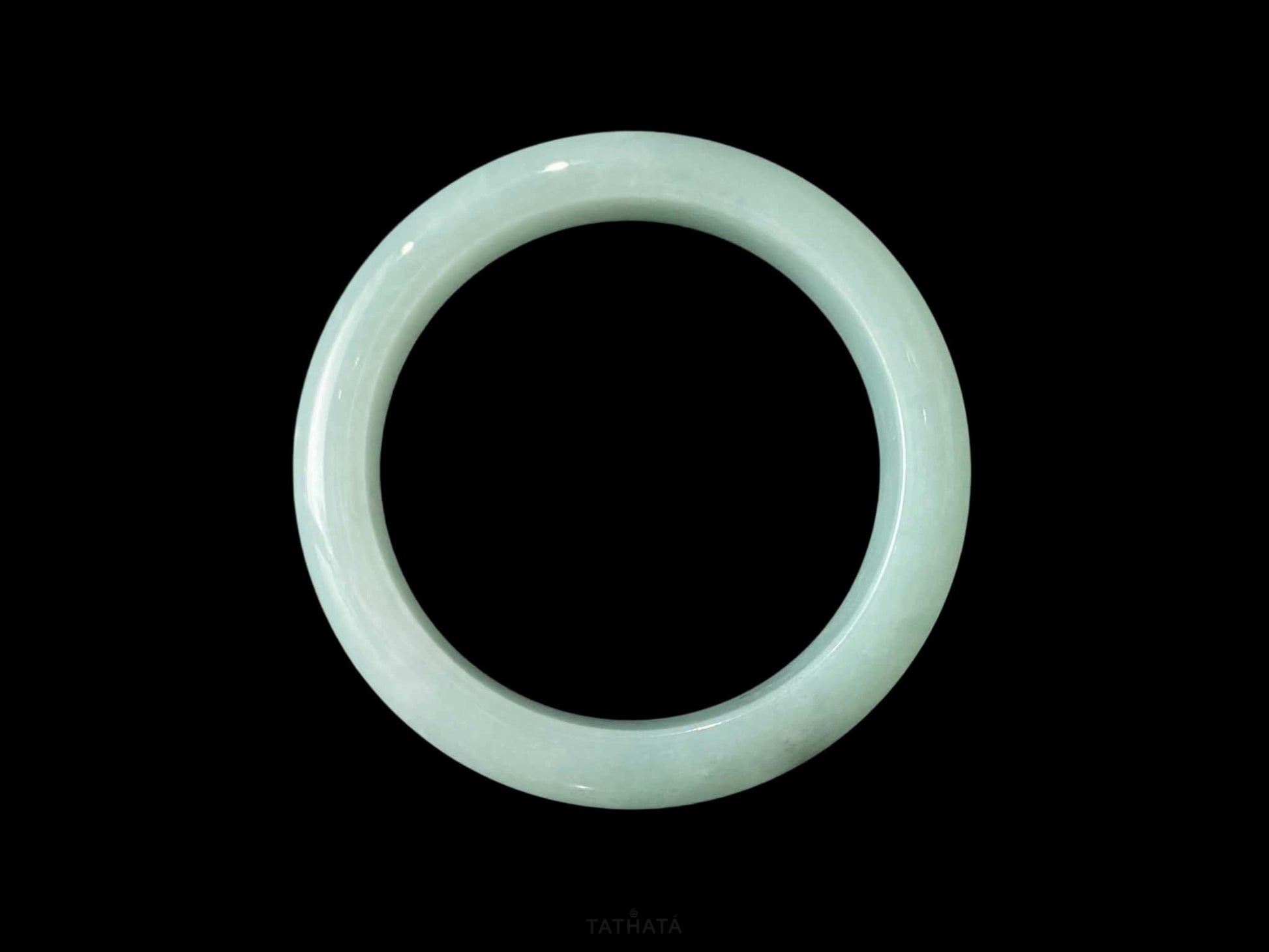 Clear Toned Blue Peace Bangle · Nature Burmese Jadeite Bangle (56mm)