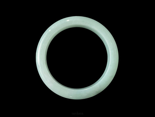 Clear Toned Blue Peace Bangle · Nature Burmese Jadeite Bangle (56mm)
