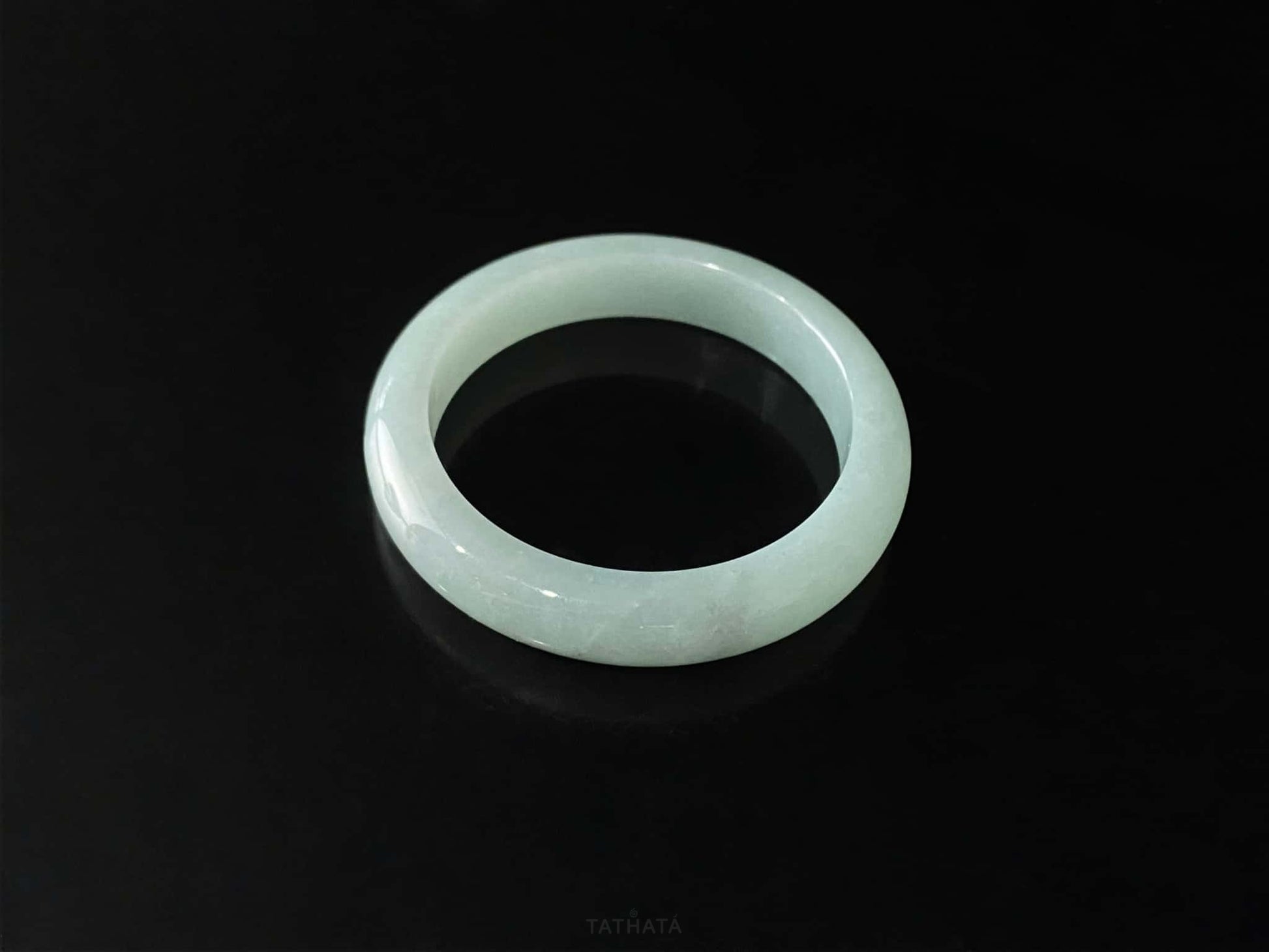 Clear Toned Blue Peace Bangle · Nature Burmese Jadeite Bangle (56mm)
