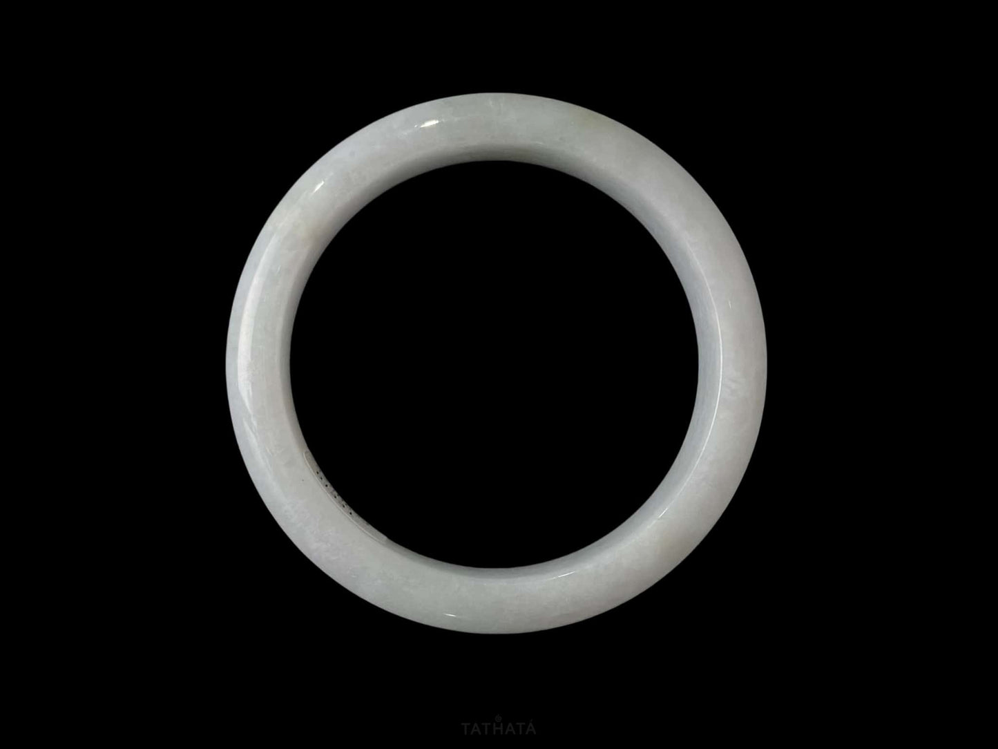 Mist-Moon White · Nature Burmese Jadeite Peace Bangle