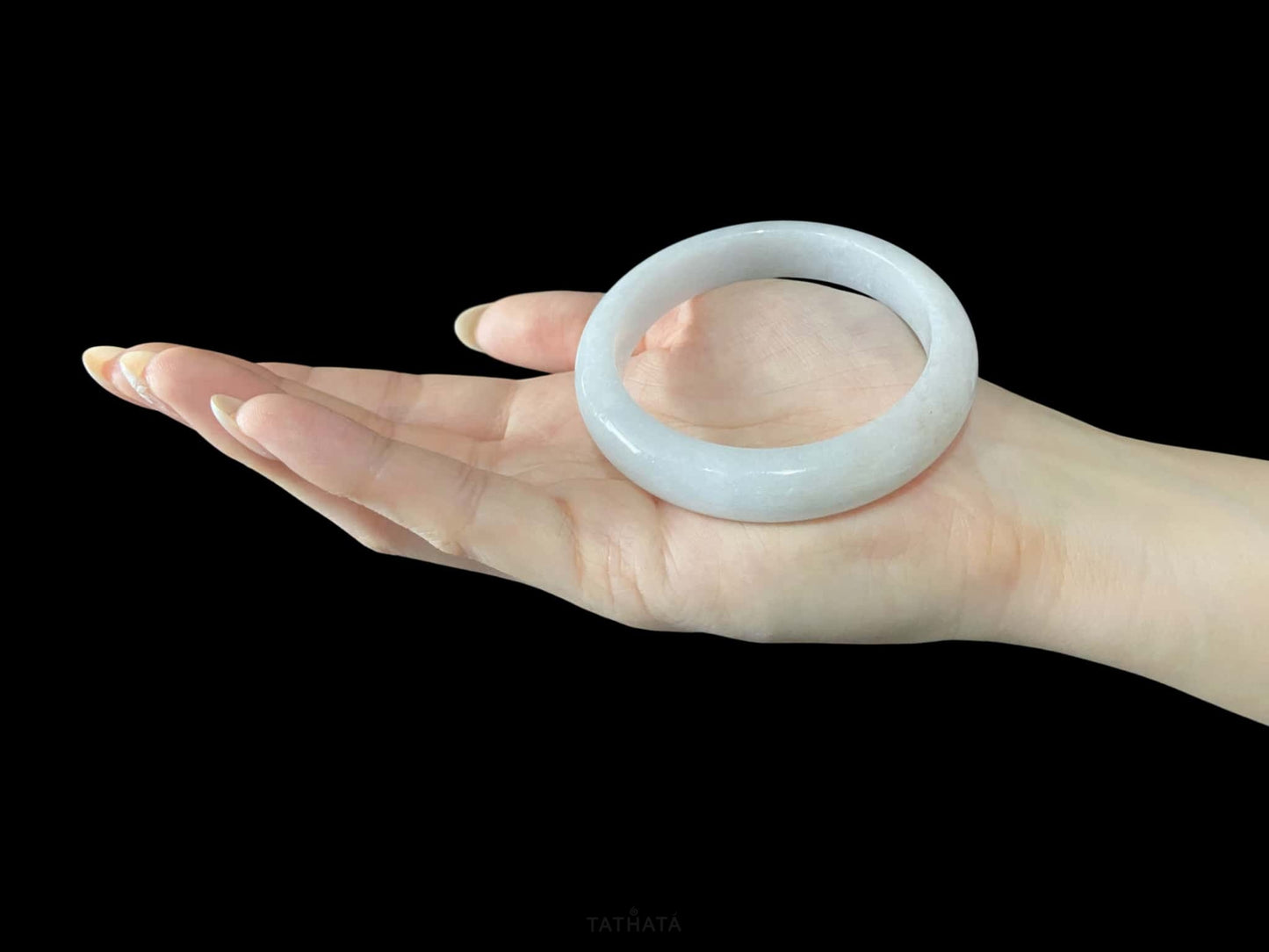 A ivory mist veil jadeite bangle.