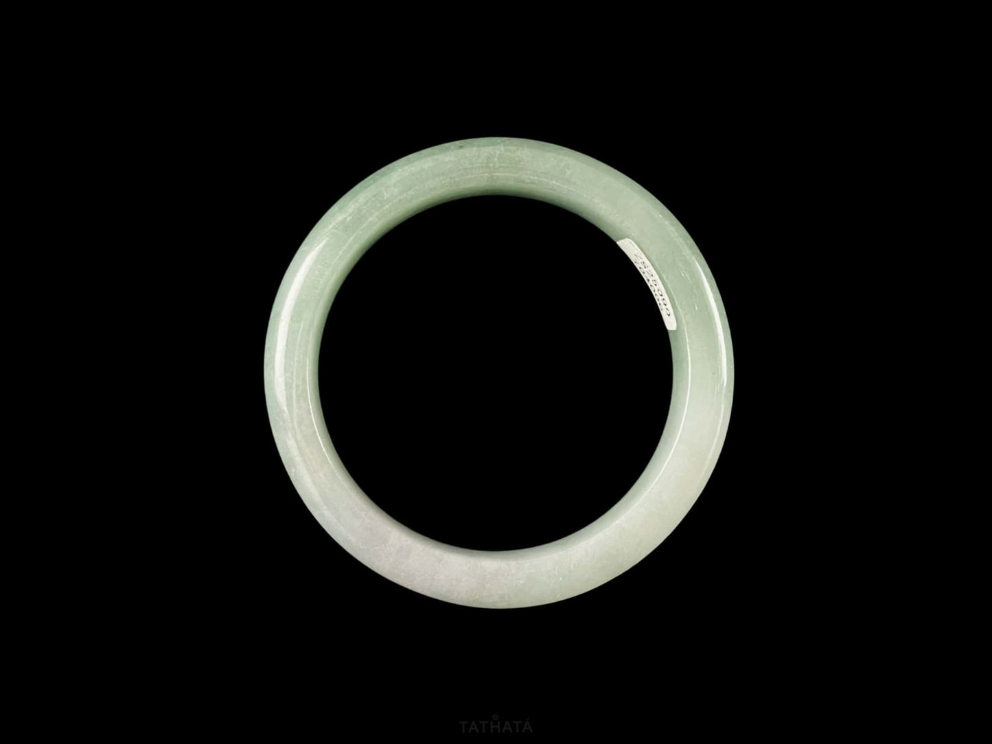 A willow green white veil jadeite bangle.