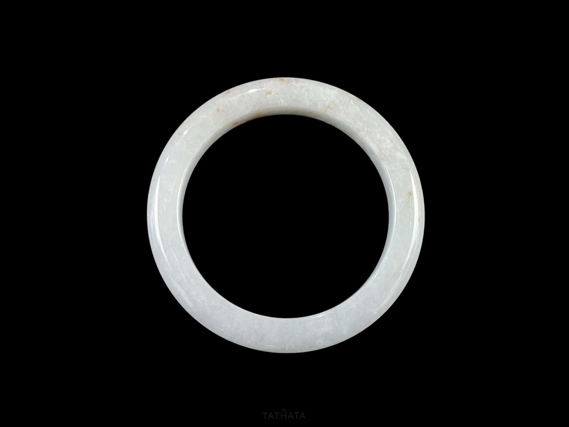 Golden Spots Beneath The Mist · Nature Burmese Jadeite Peace Bangle