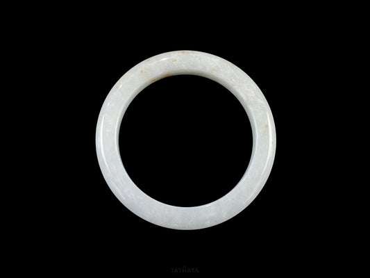 Golden Spots Beneath The Mist · Nature Burmese Jadeite Peace Bangle