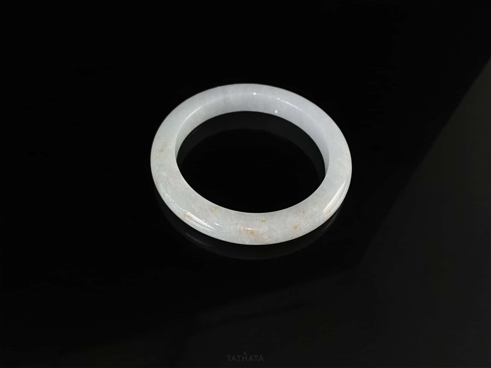 Golden Spots Beneath The Mist · Nature Burmese Jadeite Peace Bangle