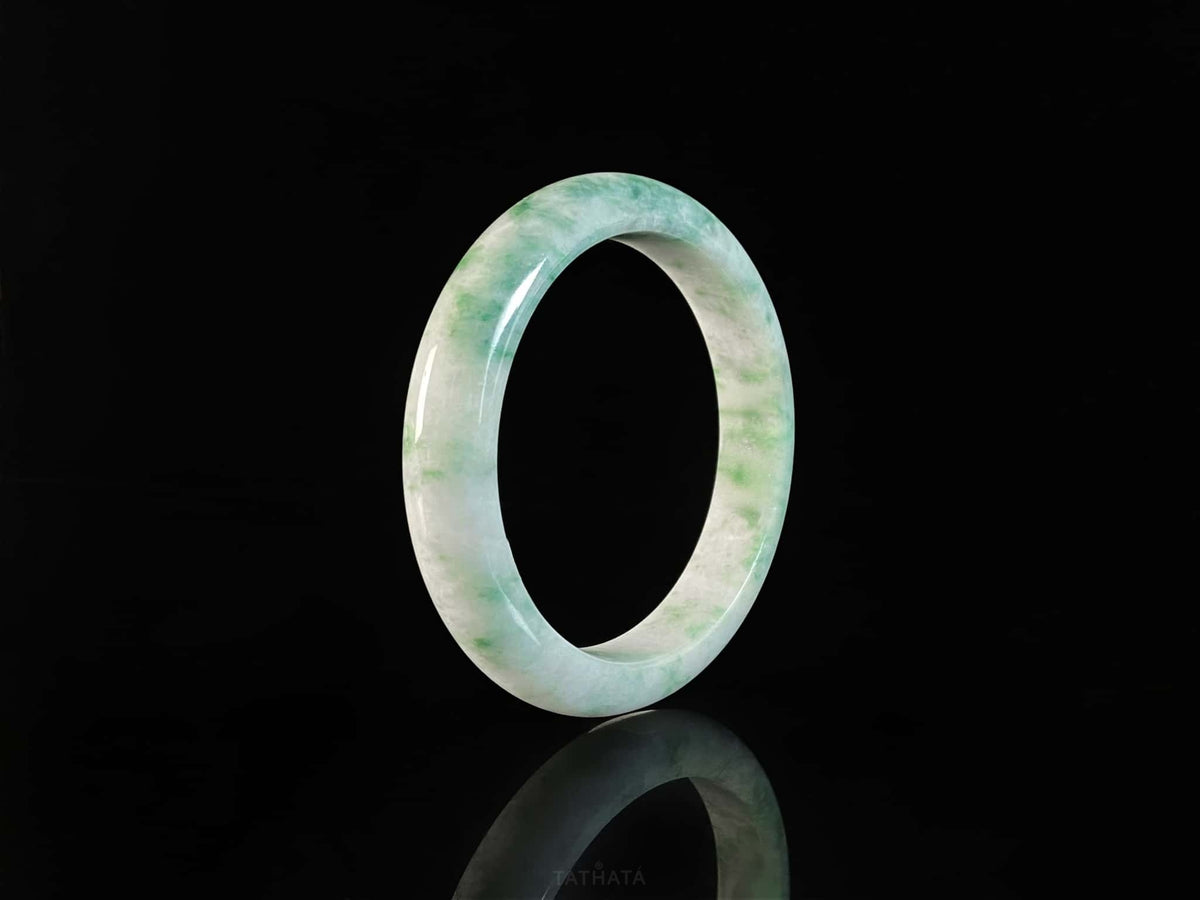 Breeze Wisp Green · Nature Burmese Jadeite Peace Bangle