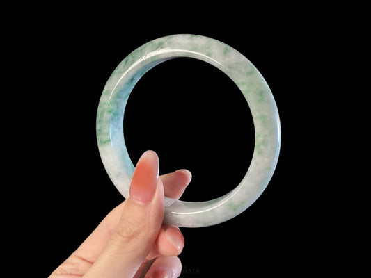 Breeze Wisp Green · Nature Burmese Jadeite Peace Bangle
